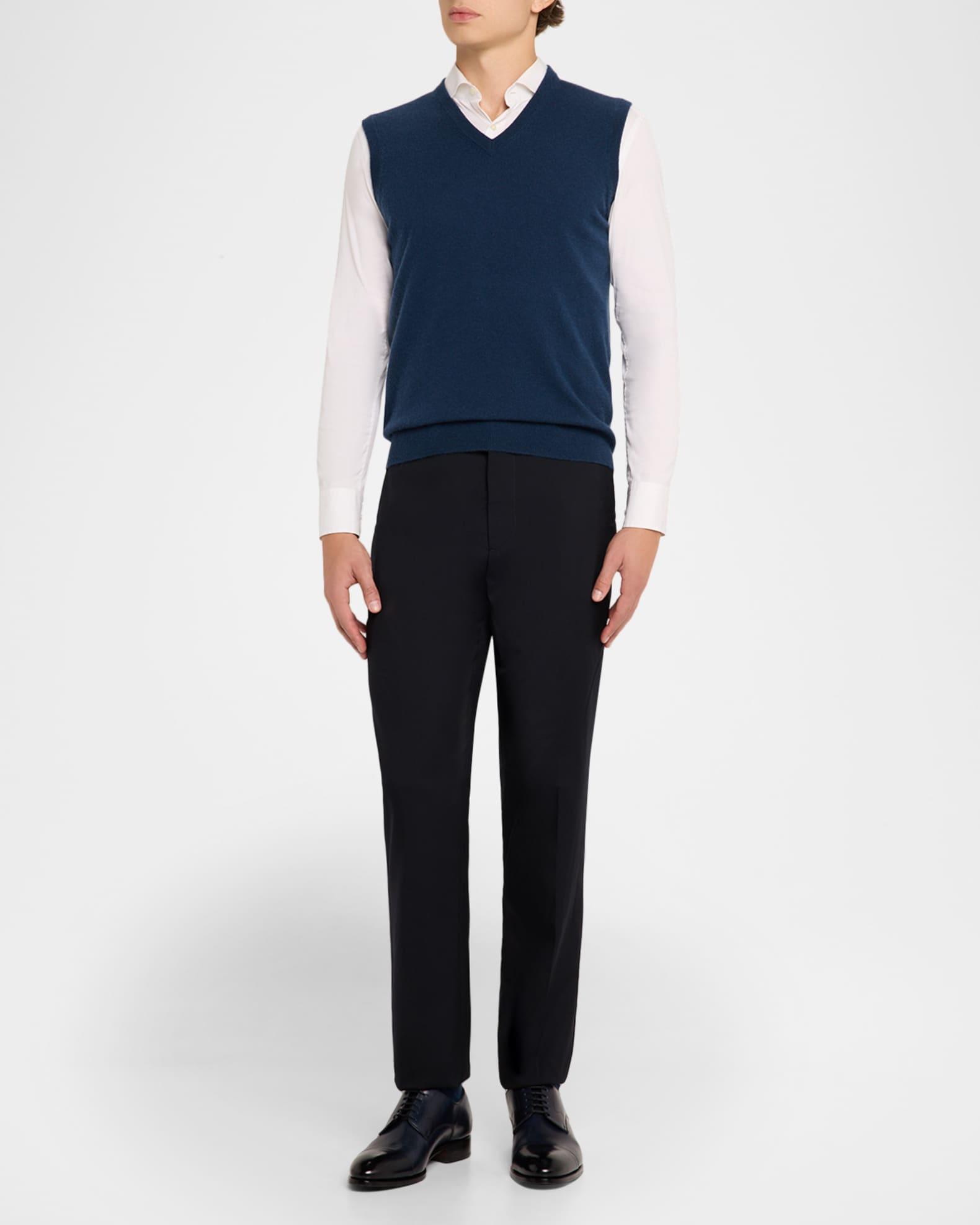 Men's Cashmere Knit V-Neck Vest Product Image