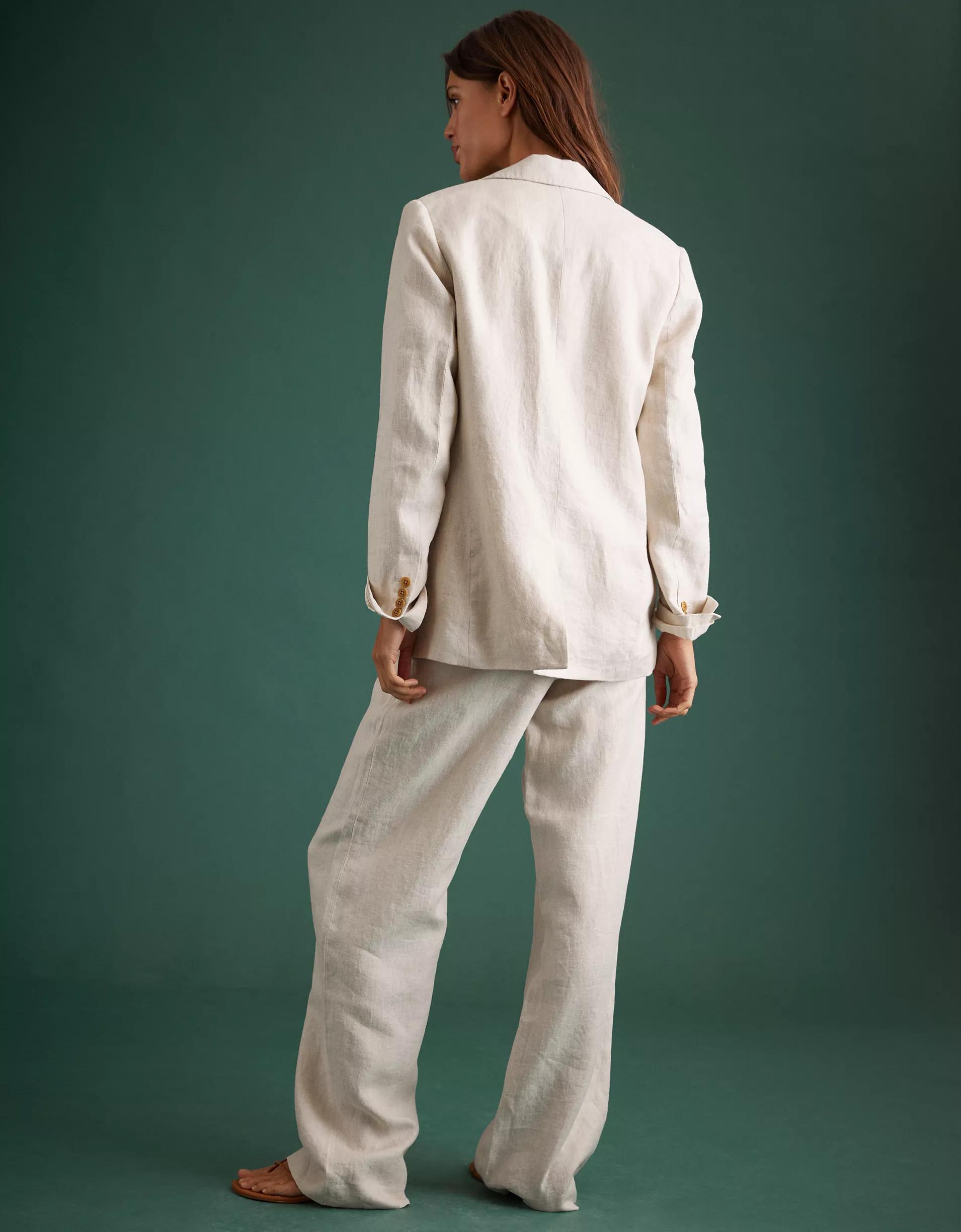 AE77 Premium Linen Oversized Blazer Product Image