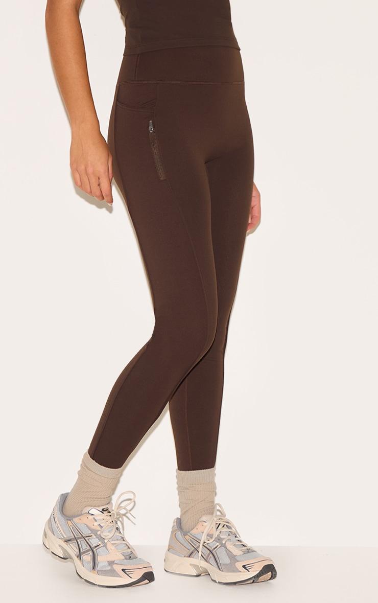 Espresso Sculpt Side Pocket Gym Leggings Product Image
