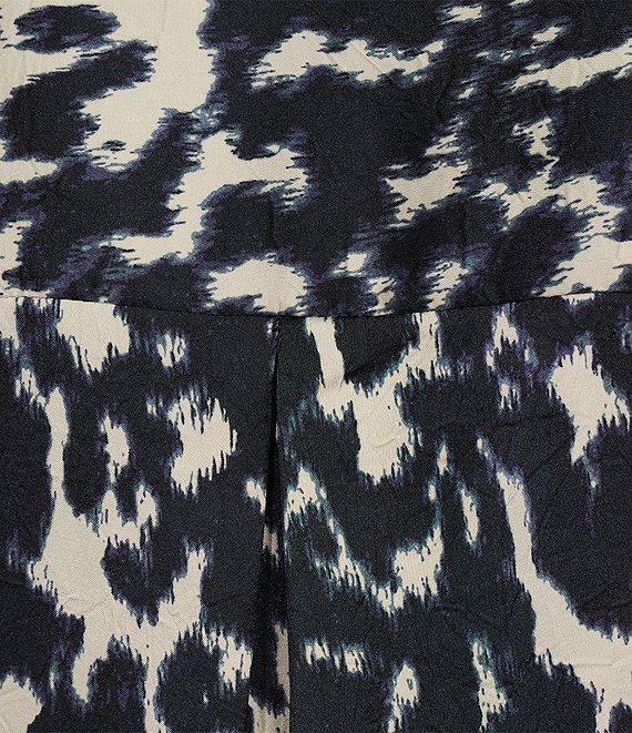 MICHAEL Michael Kors Crinkled Satin Bell Sleeve Tie Neck Chain Belted Midi Dress Product Image