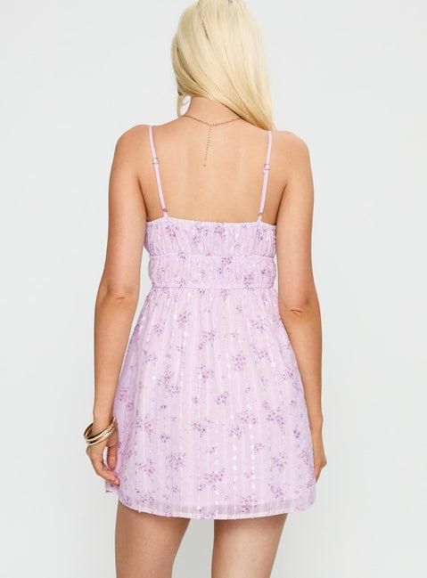 Wysteria Mini Dress Purple / Multi Product Image