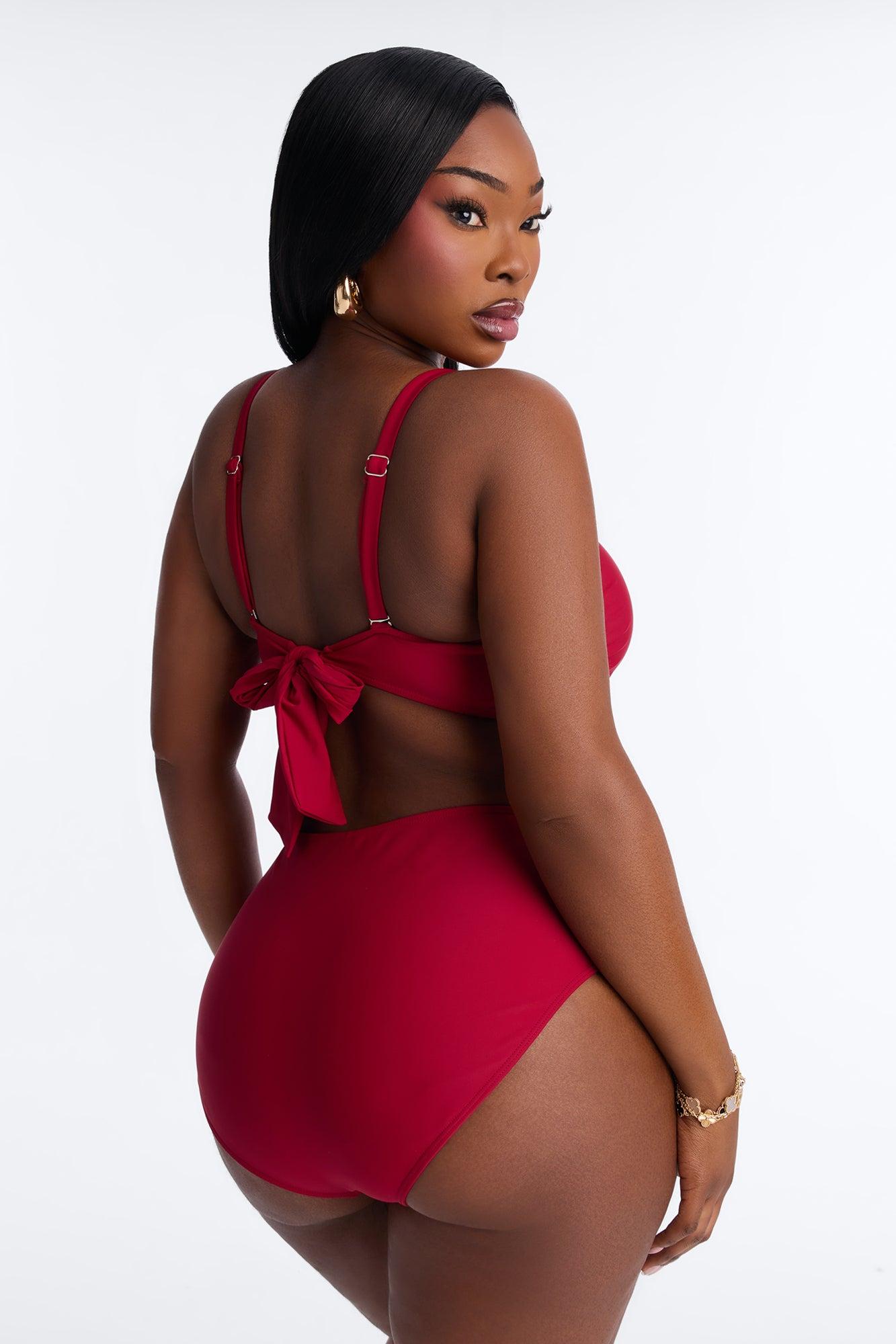Maui Mix And Match Bandeau Bikini Top - Burgundy Female Product Image