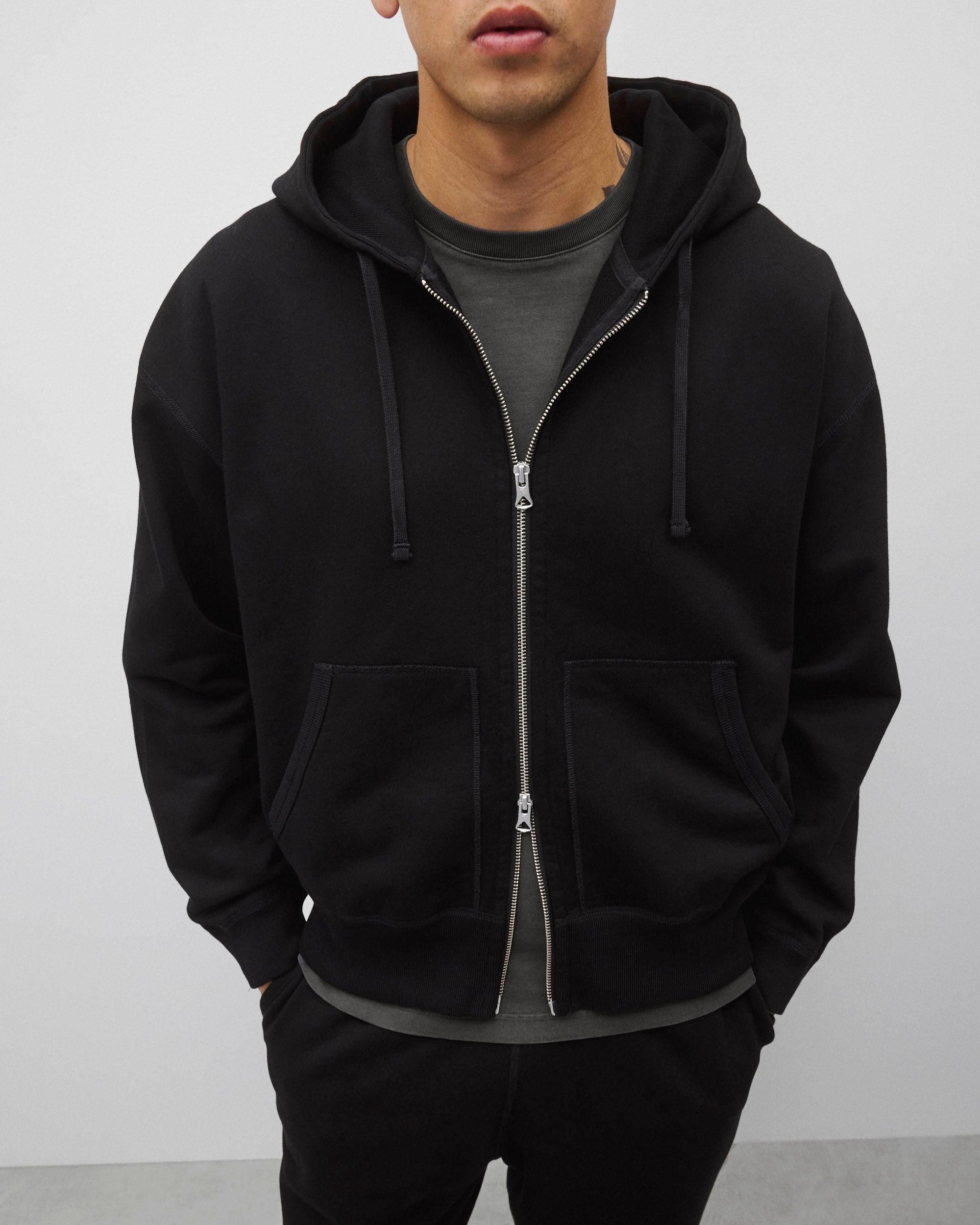 Midweight Terry Relaxed Zip Hoodie Male Product Image