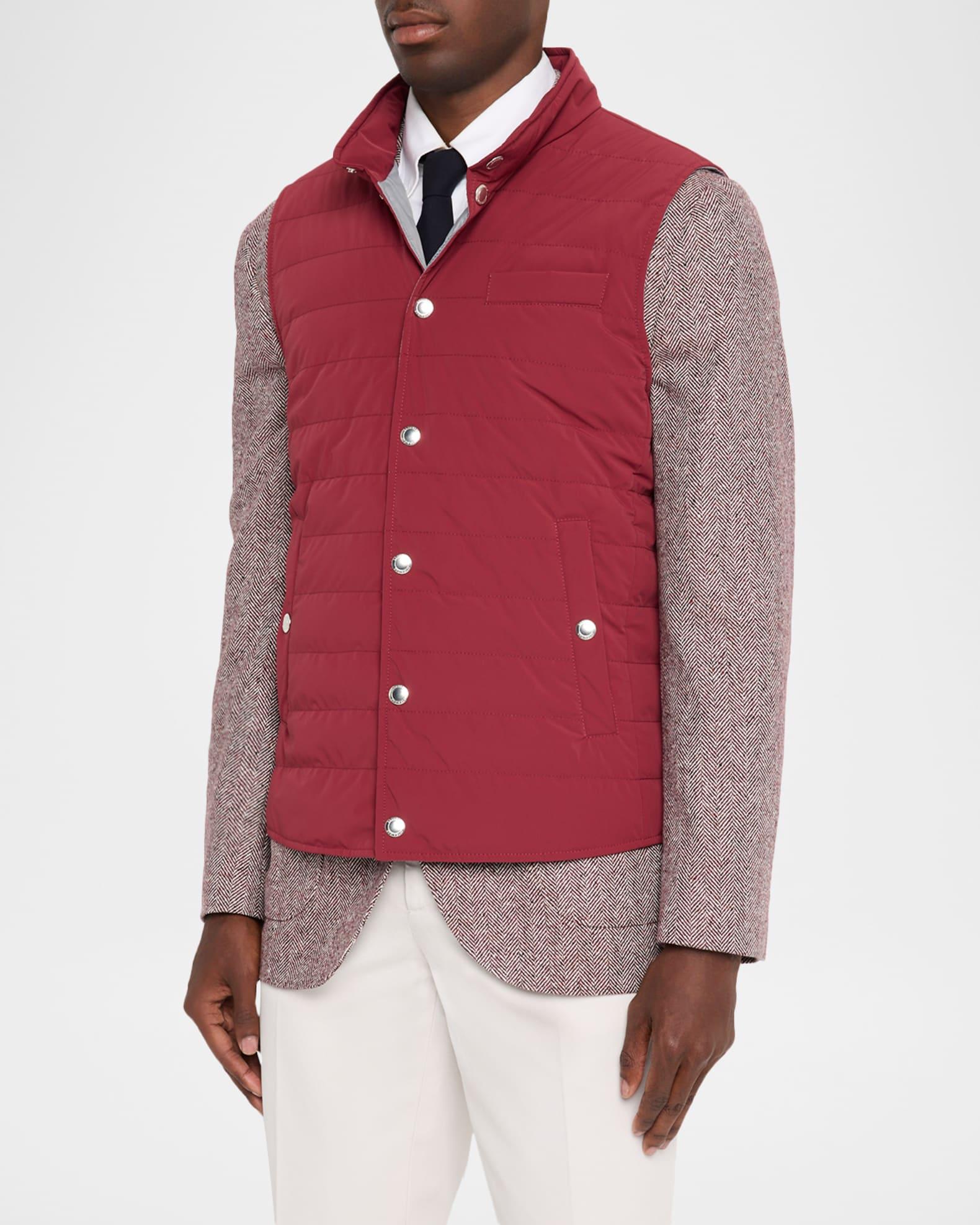 Men's Quilted Nylon Snap-Front Vest Product Image