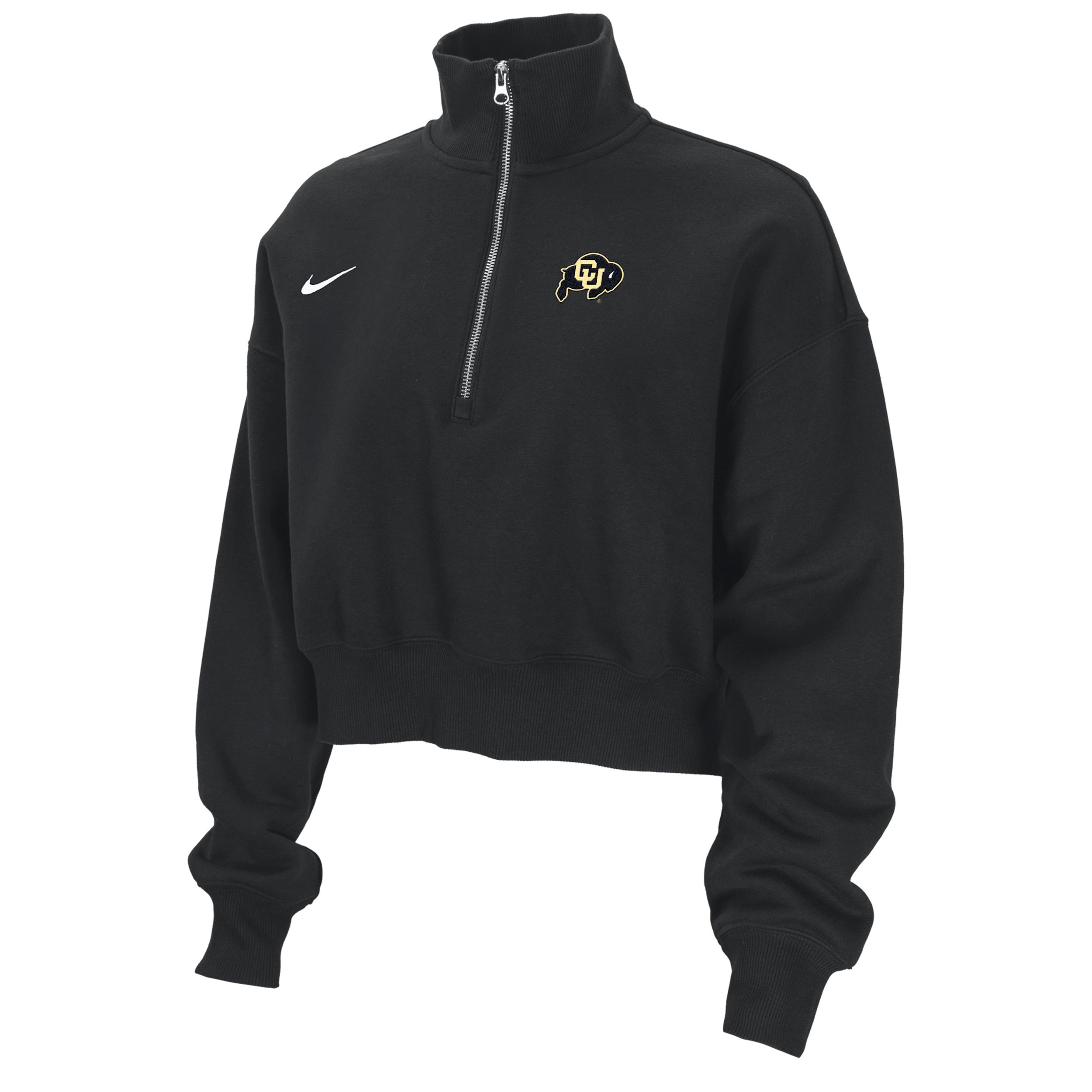 Colorado Phoenix Fleece Nike Womens College Cropped 1/4-Zip Top | ZW34590COLO-BLK Product Image