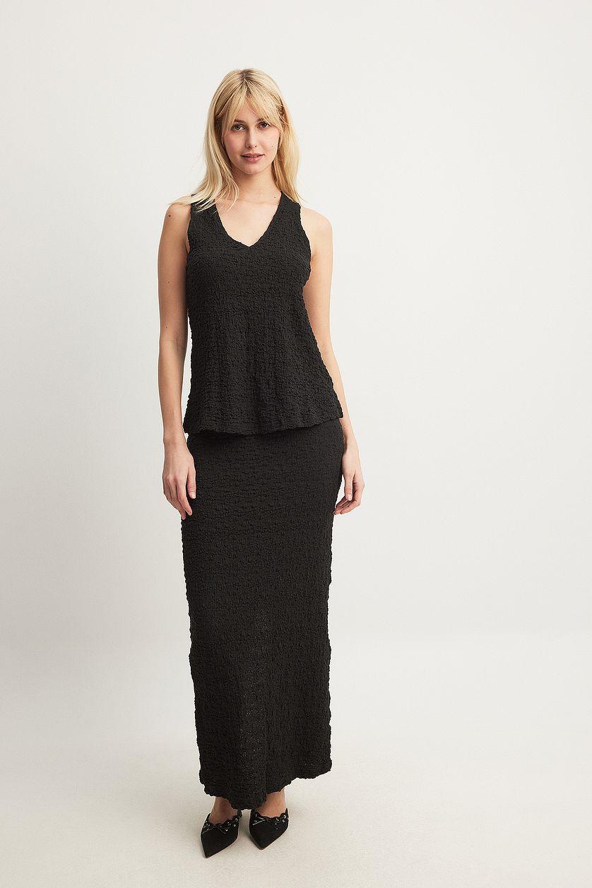 Structured Sleeveless Top Black Product Image