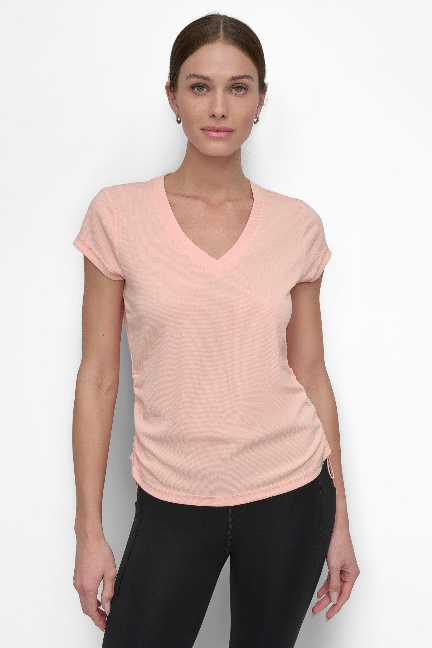 RUCHED TECH-MESH PERFORMANCE TEE Product Image