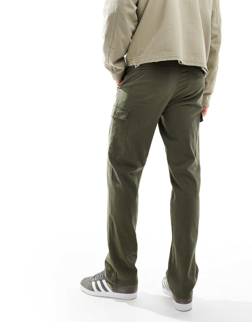 ONLY & SONS straight fit cargo pants in olive Product Image