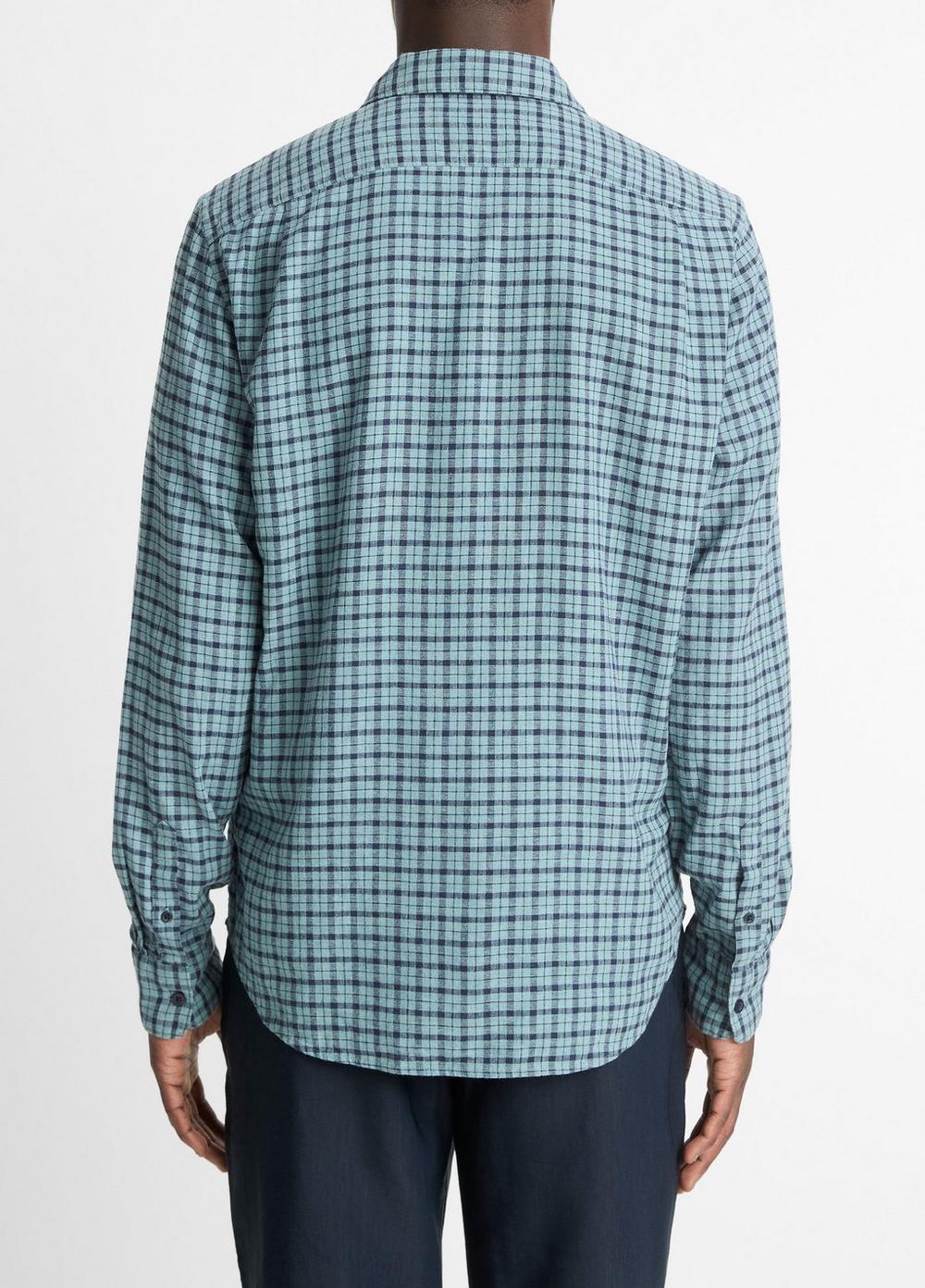 Pico Plaid Linen-Blend Button-Front Shirt Product Image