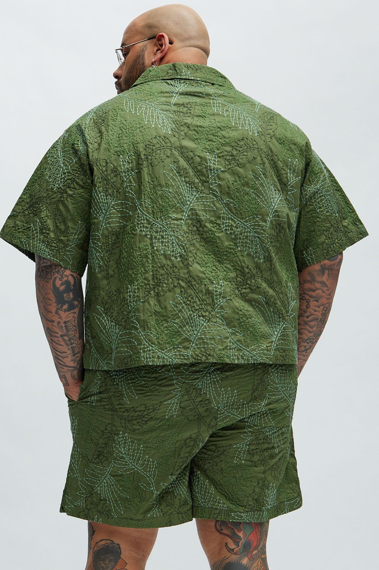 Come Thru Embroidery Shirt - Green/combo Product Image