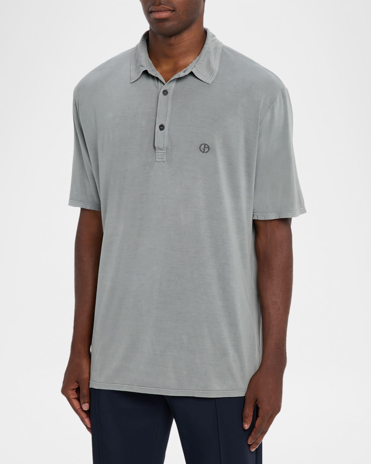 Men's Silk and Cotton Jersey Polo Shirt Product Image