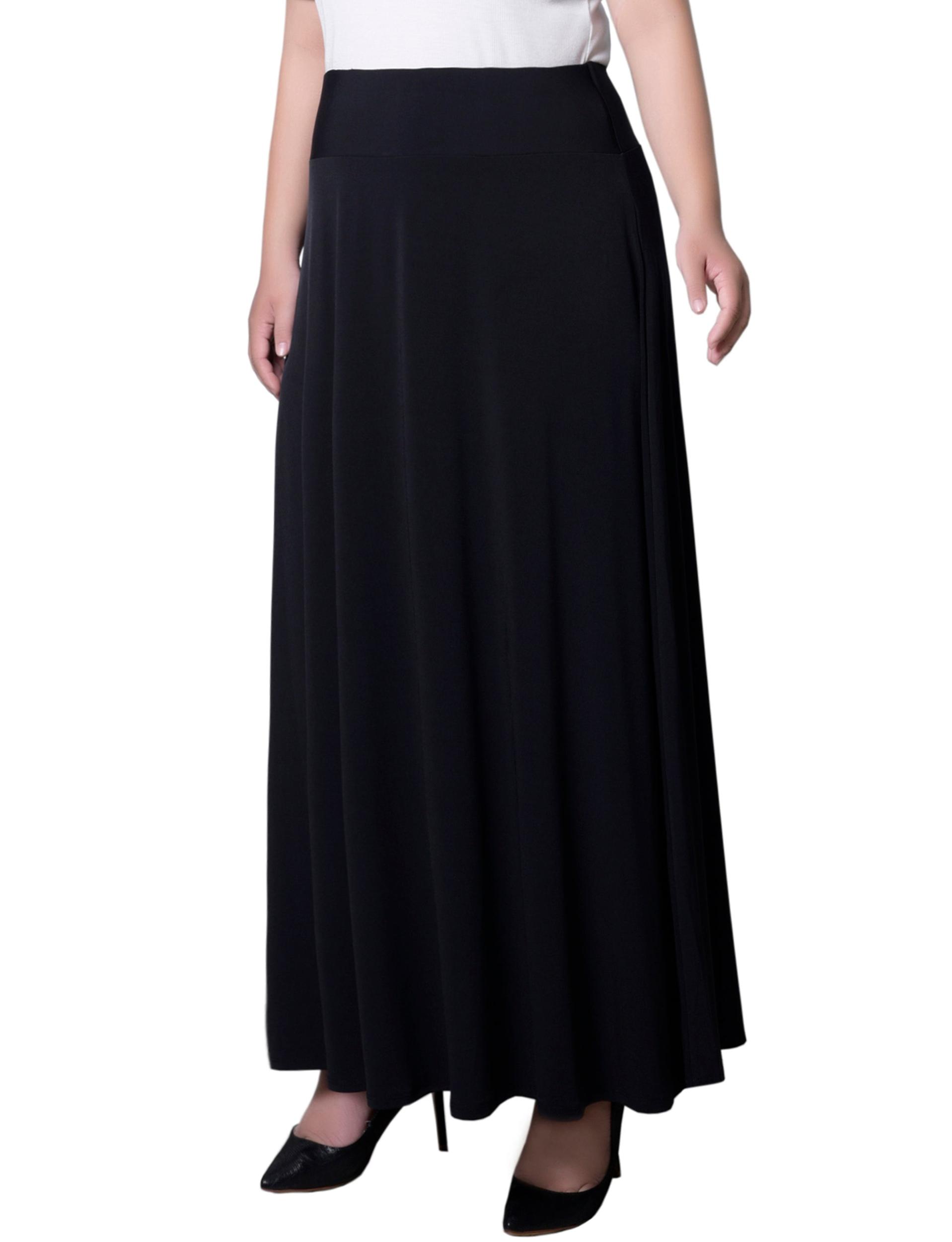 Black Wide Yoked Maxi Skirt - Plus Product Image