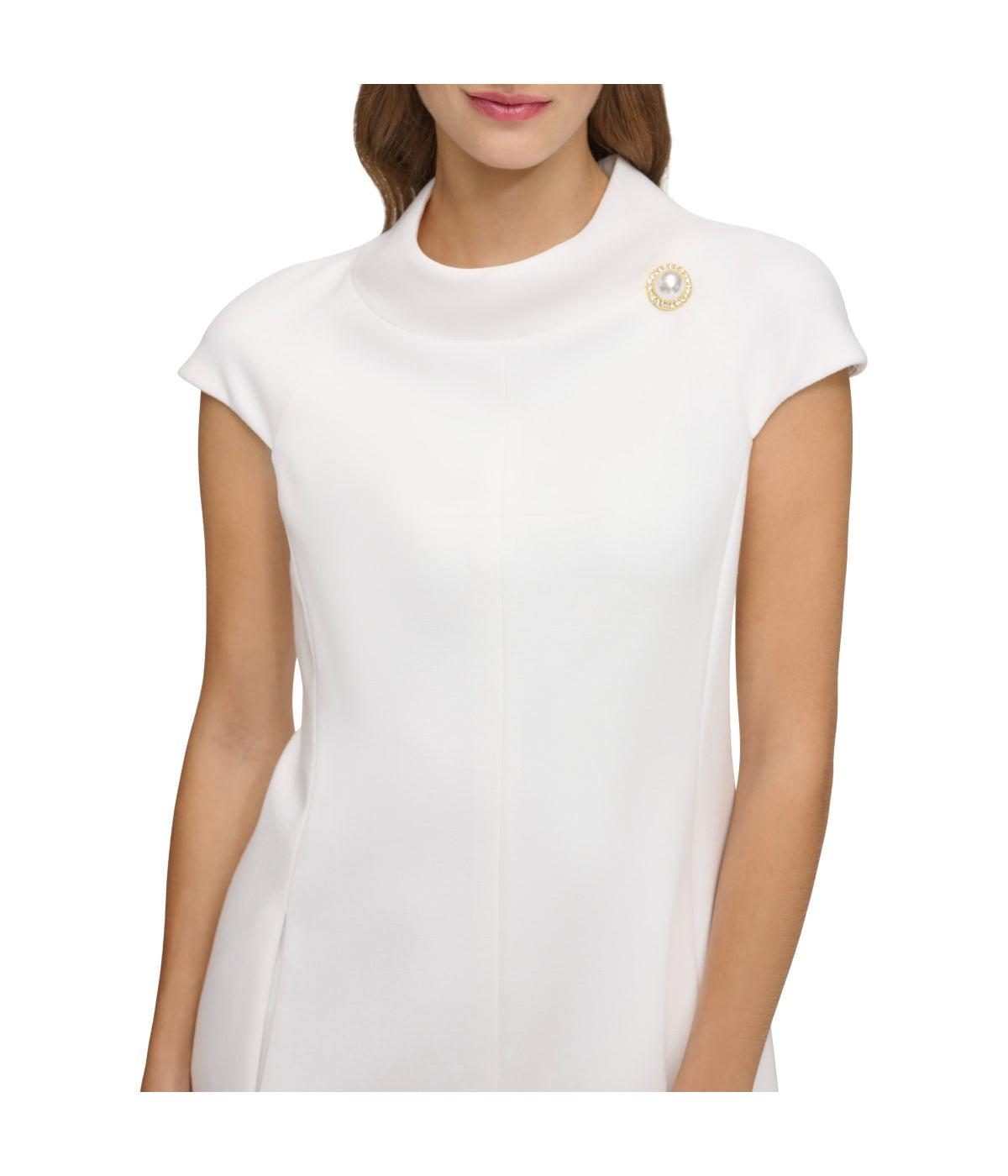 Cap Sleeve Roll Neck Shift Ivory Product Image