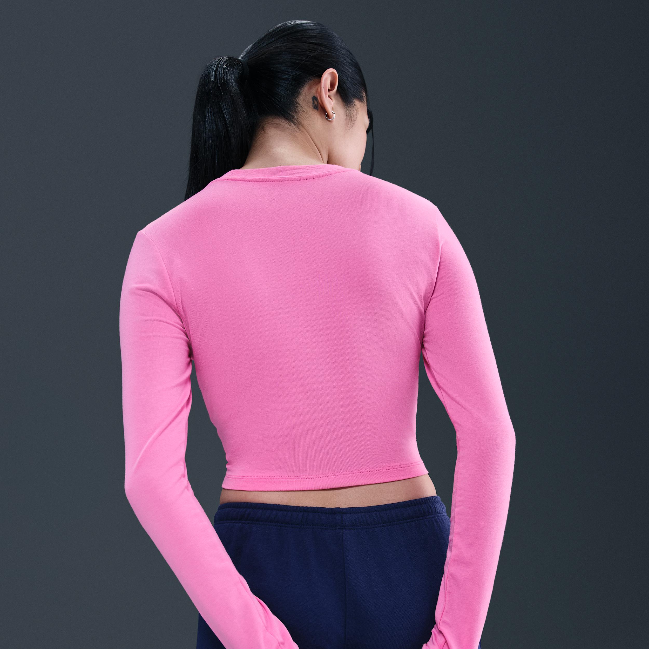 Womens Nike Sportswear Chill Knit Slim Long-Sleeve Cropped Top | HF5322-675 Product Image