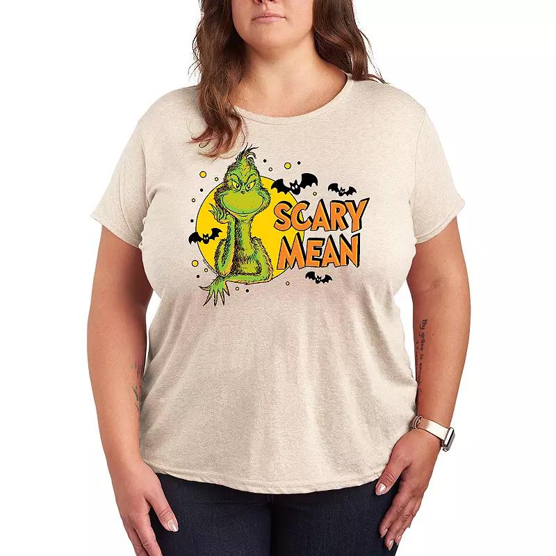 Plus Size Dr. Seuss Grinch Scary Mean Halloween Graphic Tee, Womens Product Image