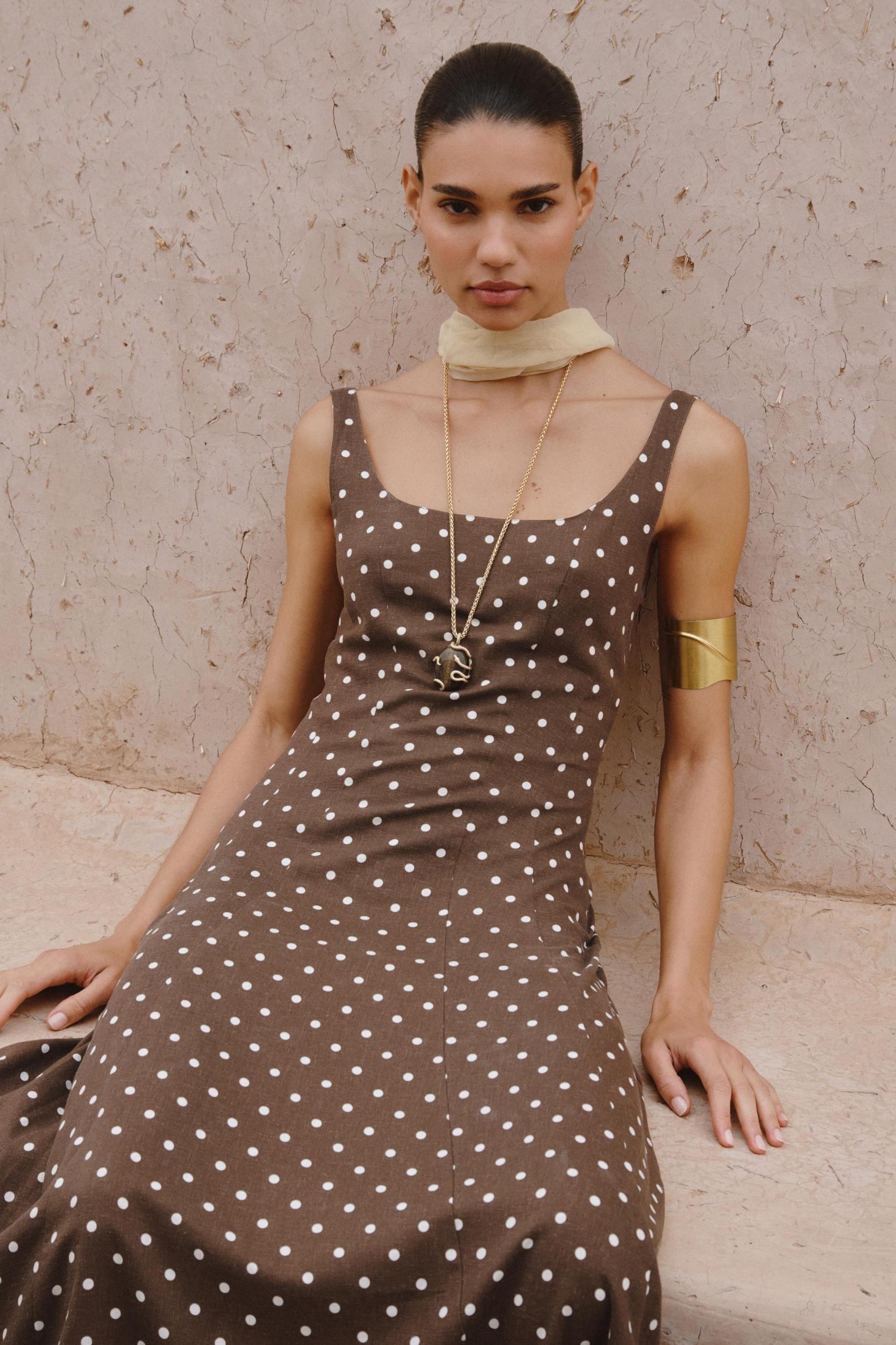 POLKA DOT MIDI DRESS Product Image