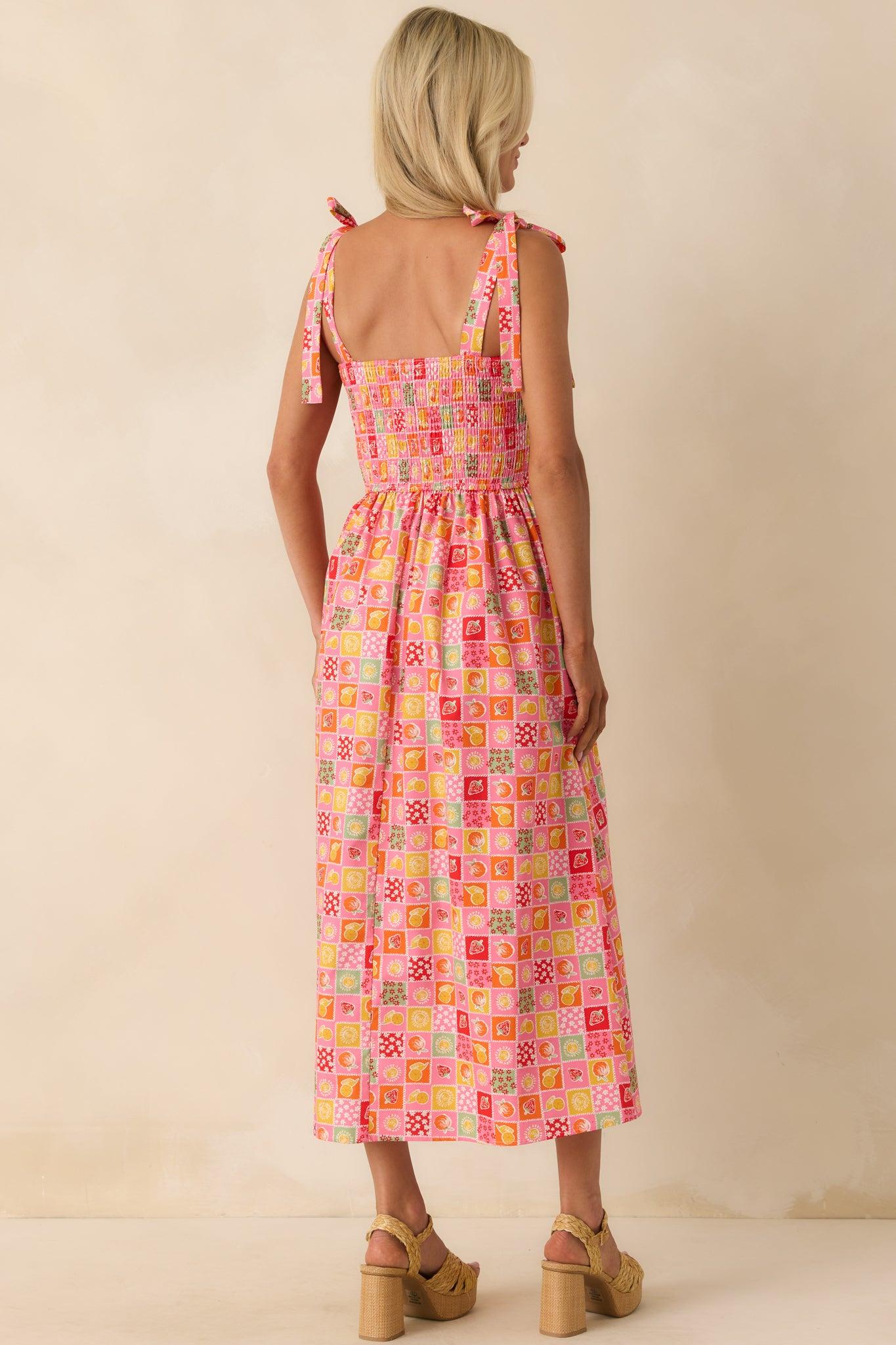 The Power Of Love Pink Multi Patchwork Print Maxi Dress Product Image