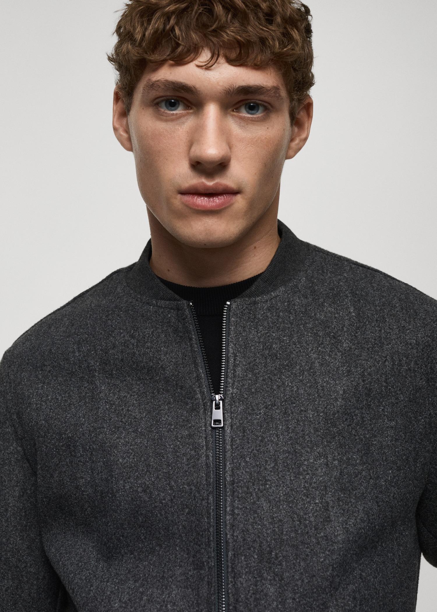 Regular-fit flannel bomber jacket - Men | MANGO USA Product Image