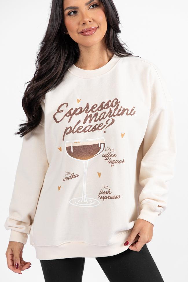 Espresso Martini Please Cream Graphic Sweatshirt Product Image