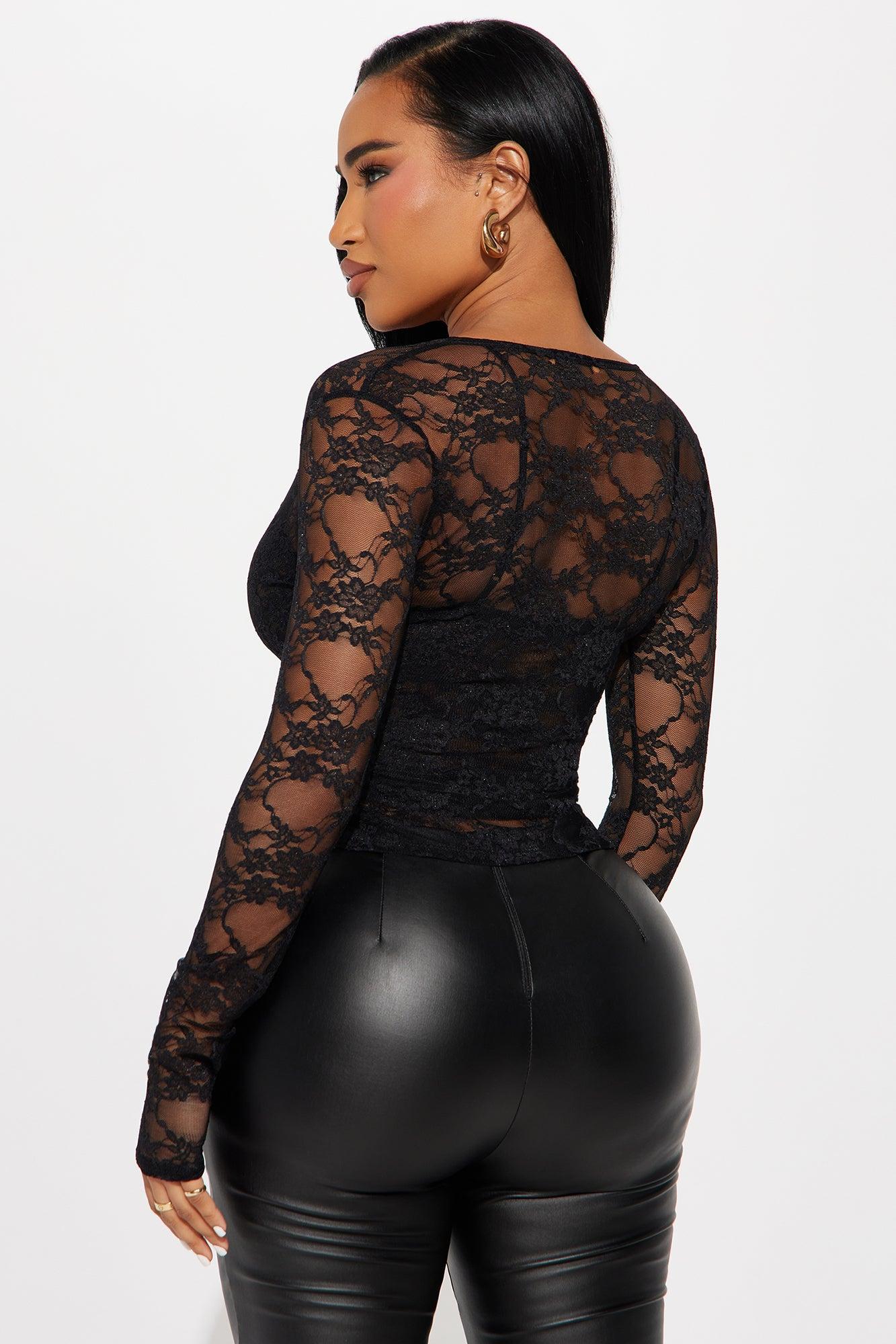 Elara Cami And Cardigan 2 Piece Lace Set - Black Product Image