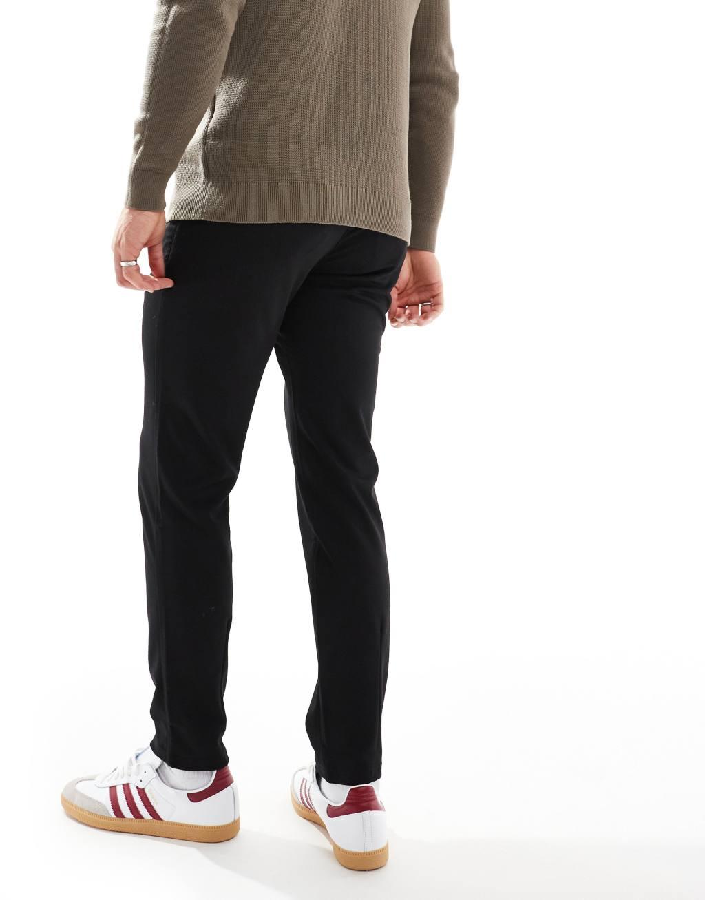 Only & Sons slim tapered fit pants in black Product Image