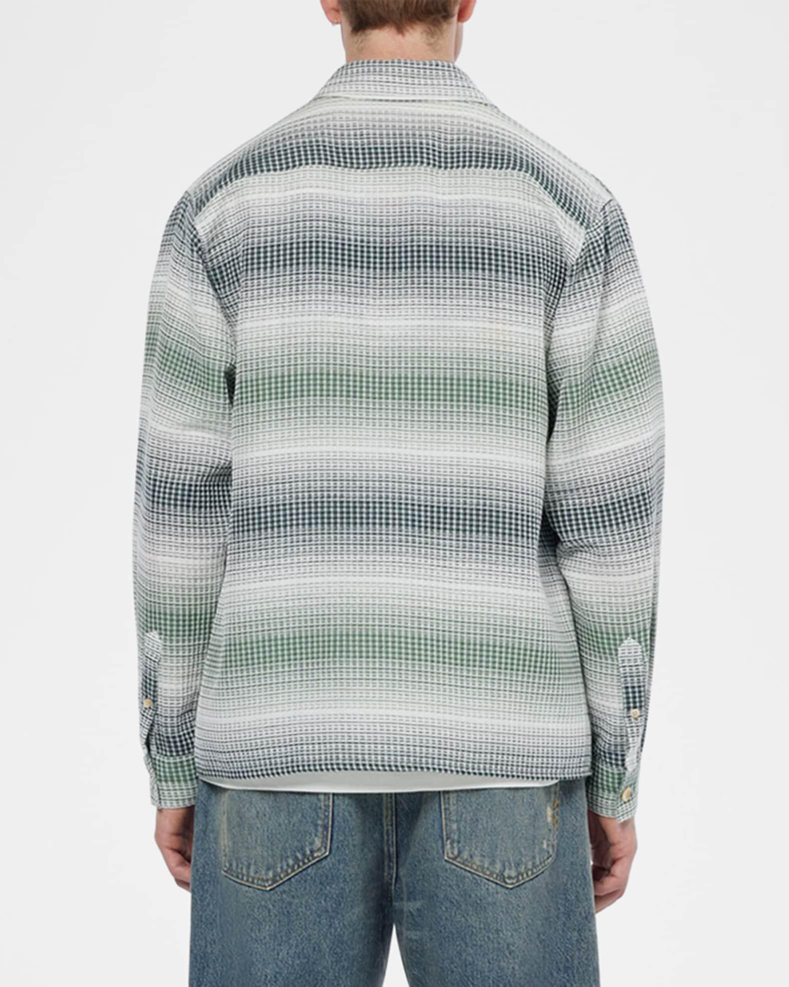 Men's Striped Waffle Button-Down Shirt Product Image