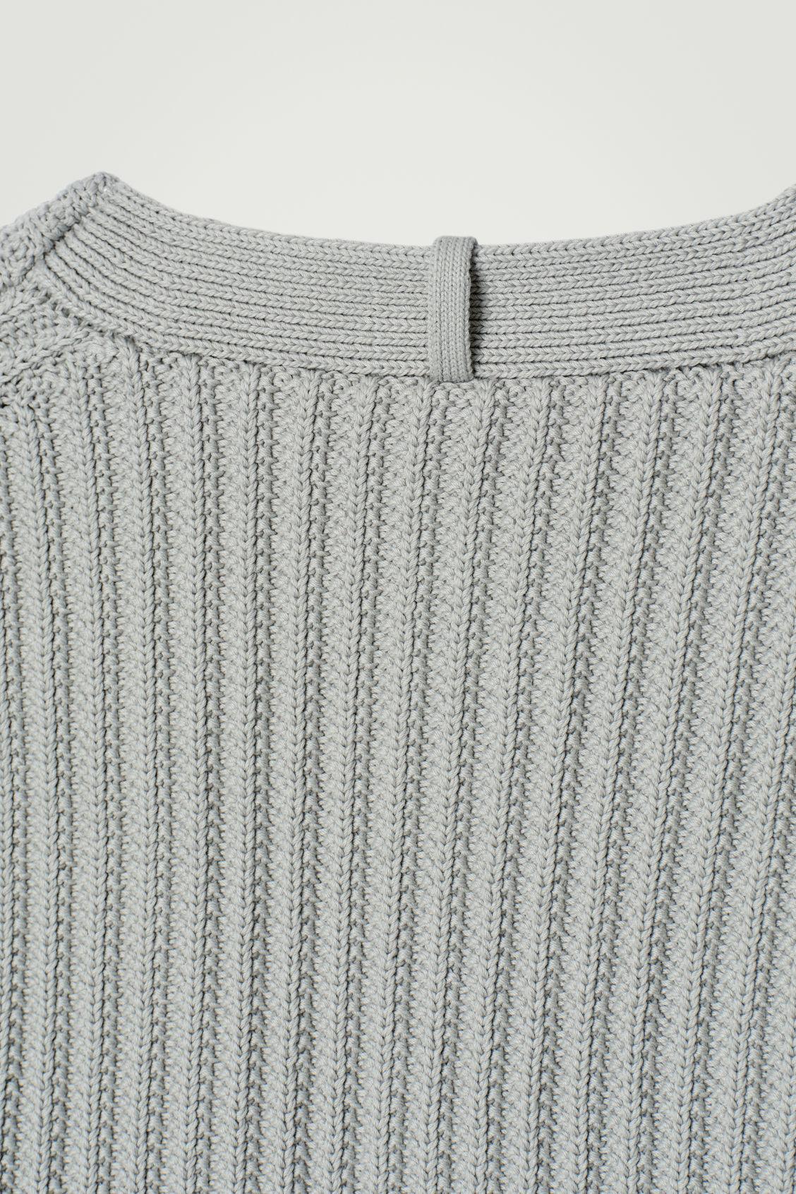 CHUNKY V-NECK SILK-COTTON CARDIGAN Product Image