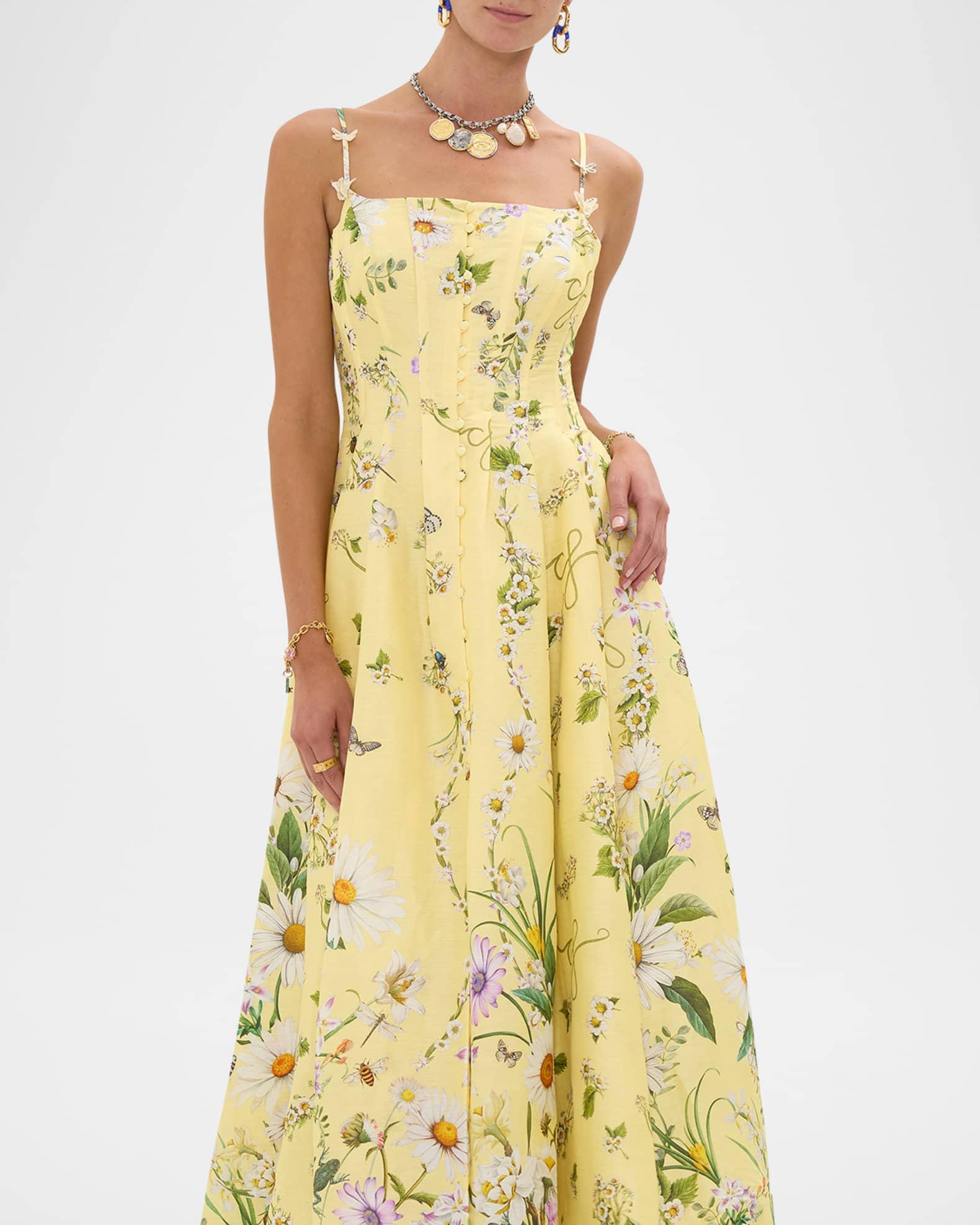 Daisy Chains Corset Dress with Long Flared Skirt Product Image