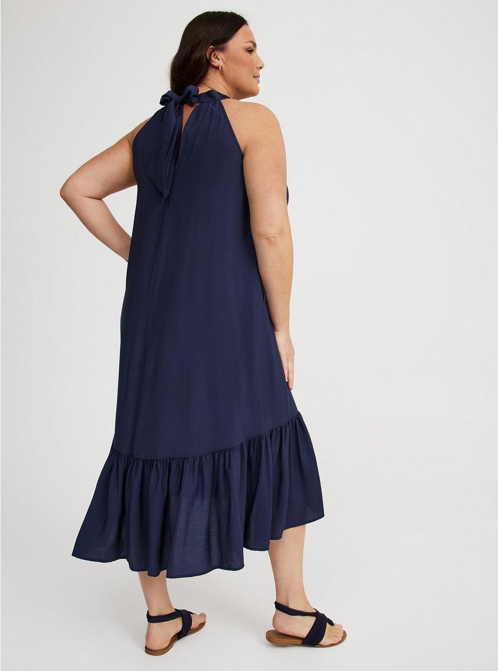 Midi High-Neck Tie-Back Dress Product Image