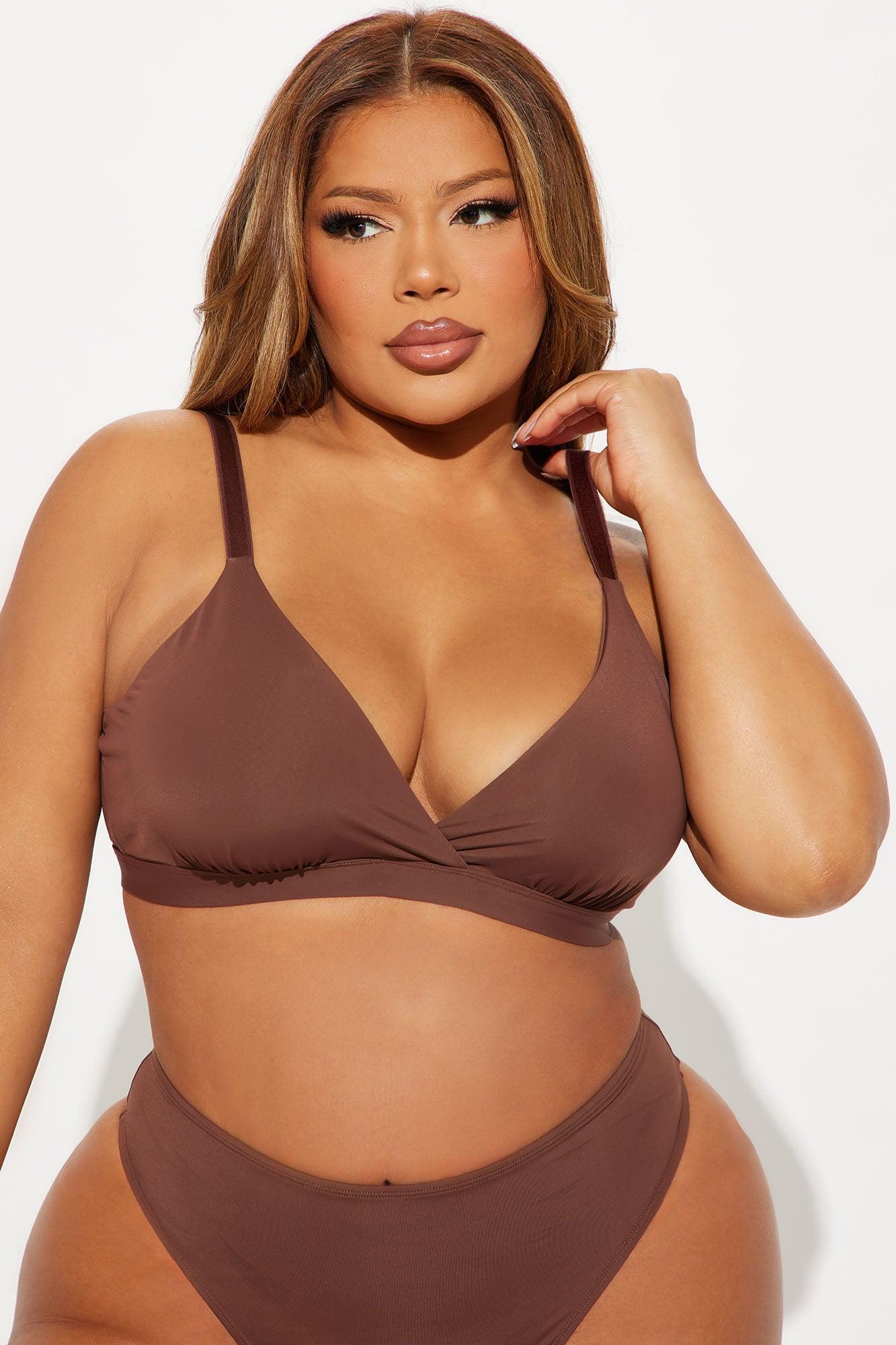 Nova Microfiber Triangle Bralette - Chocolate Product Image