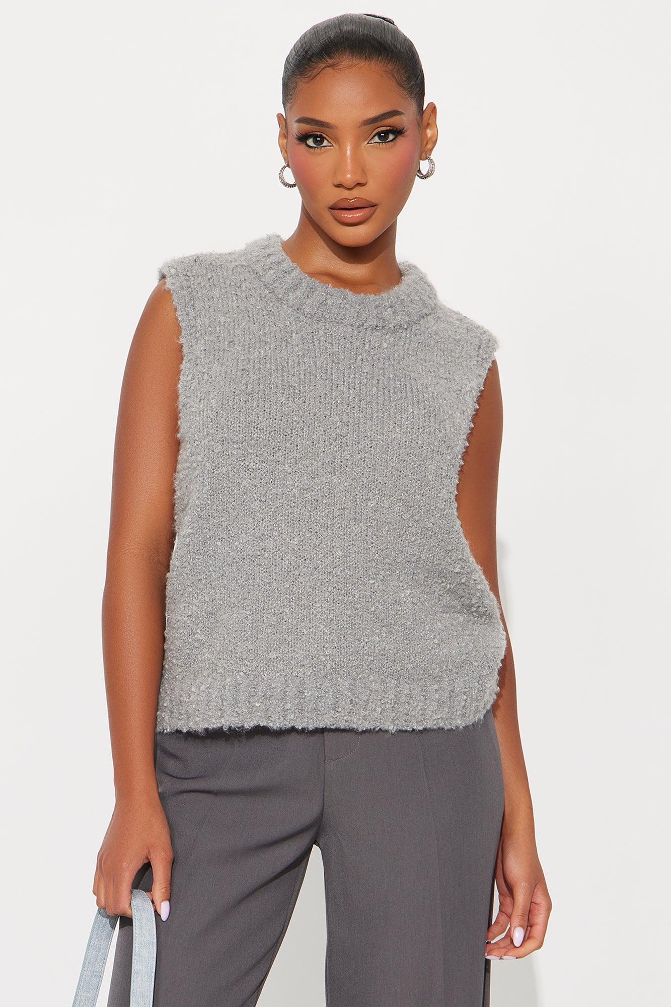 Heart's Racing Pullover Sweater - Grey Female Product Image