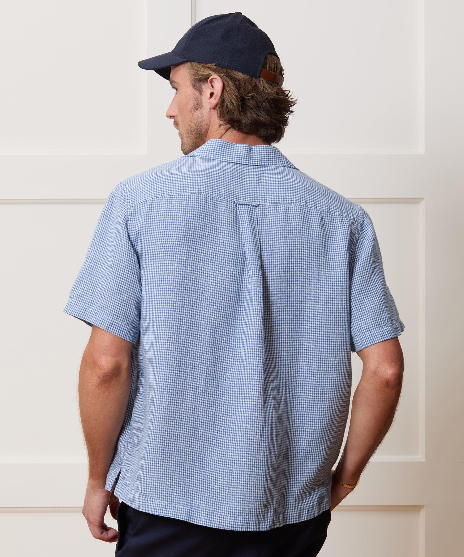 Cropped Sea Soft Irish Linen Camp Collar Shirt Product Image