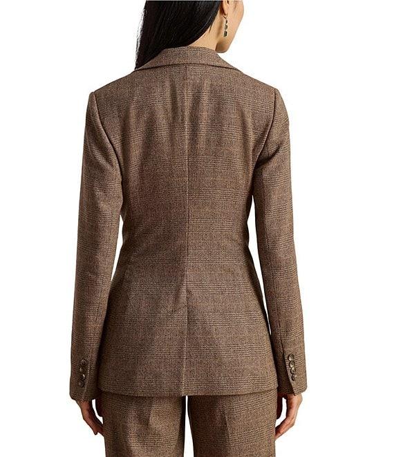 Lauren Ralph Laure Glen Plaid Cotton Blend Notch Lapel Long Sleeve Coordinating Blazer Product Image