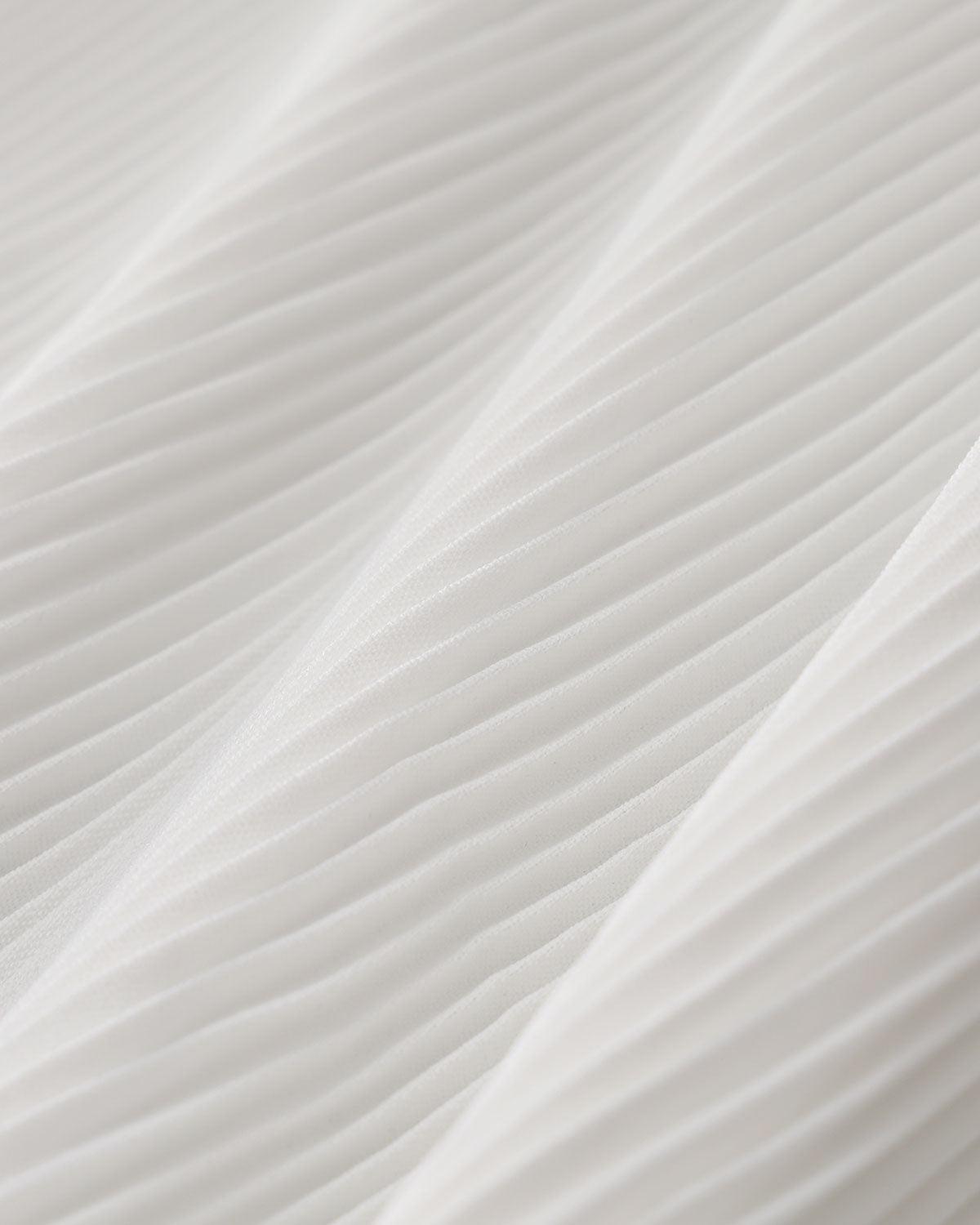 White Pleated Midi Skirt Product Image