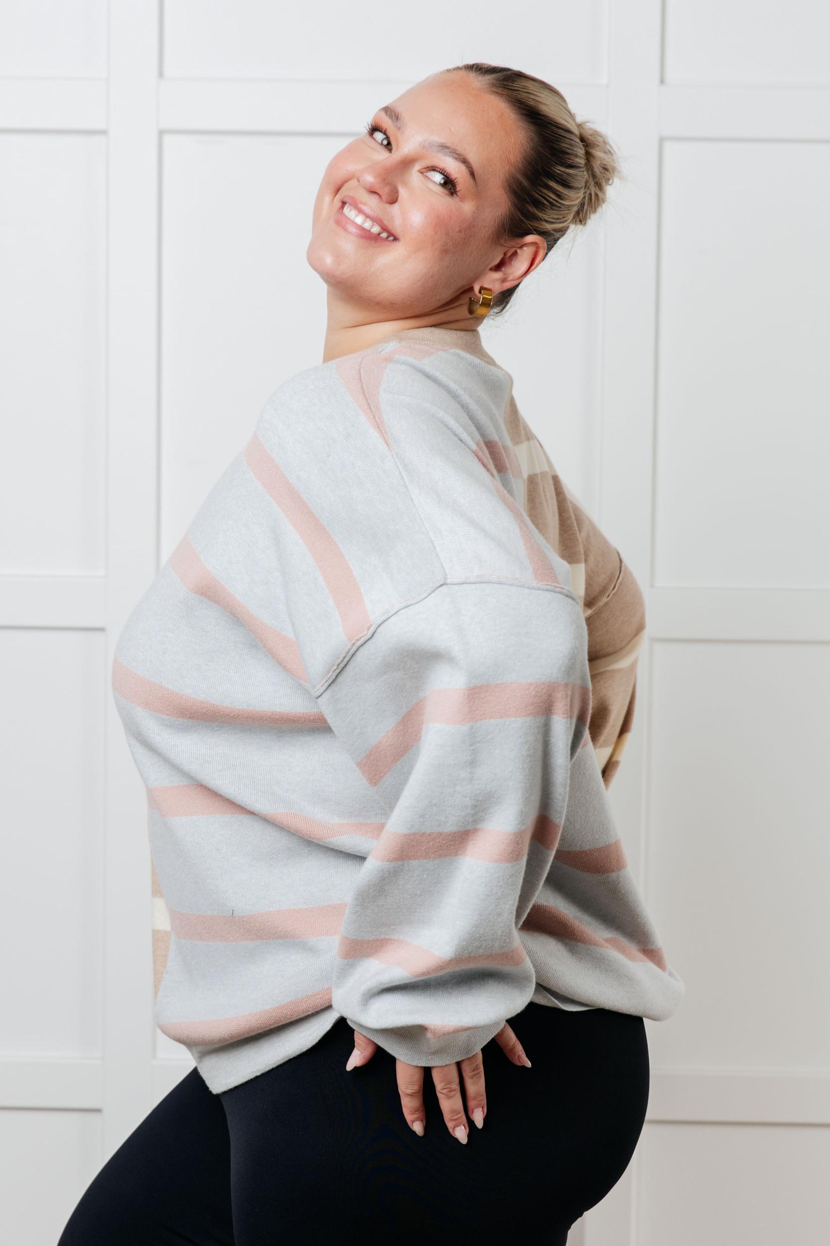 Exceptional Thought Striped Patchwork Sweater (Online Exclusive) Product Image