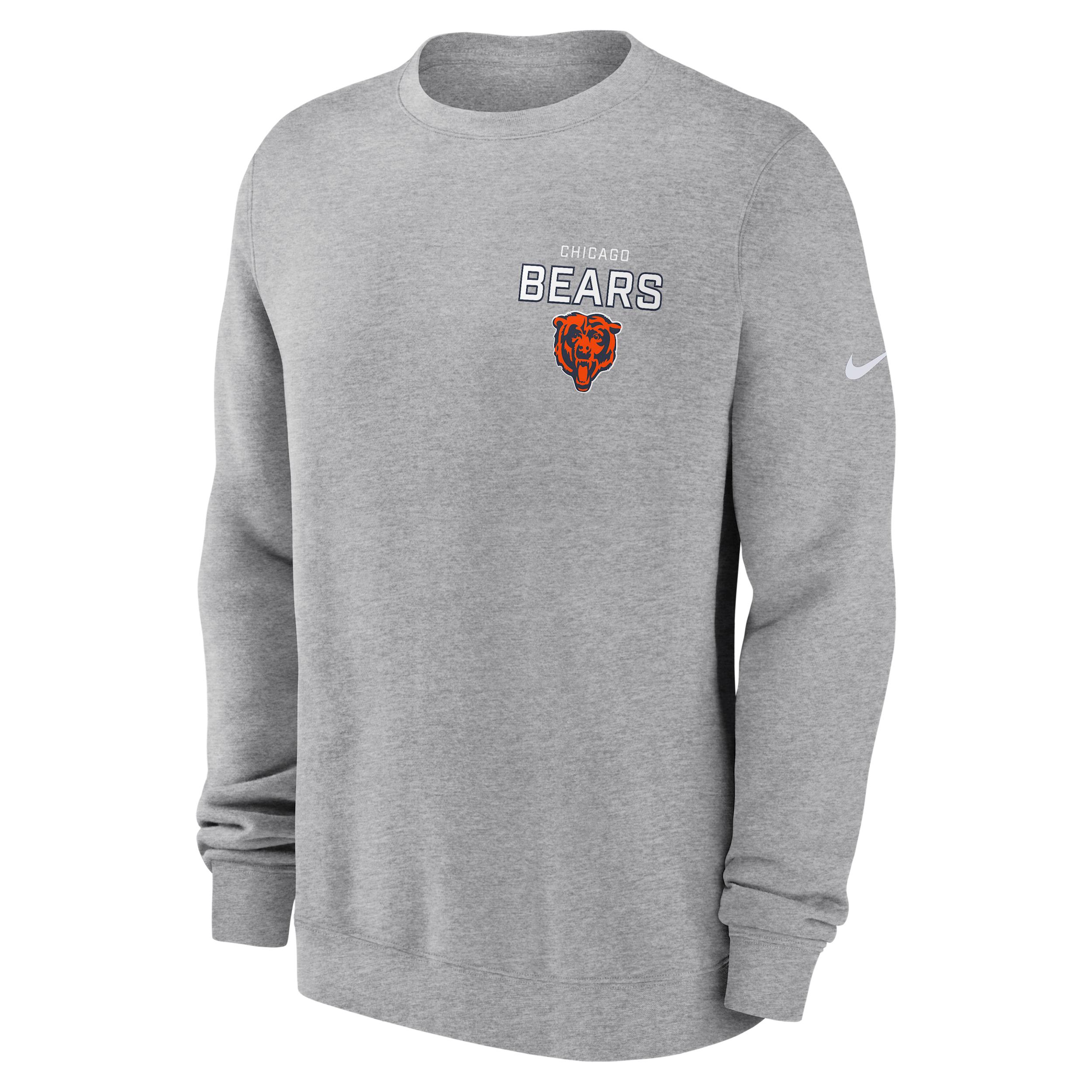 Chicago Bears Draw Block Club Nike Mens NFL Pullover Crew | NKPV06G7Q-KU0 Product Image