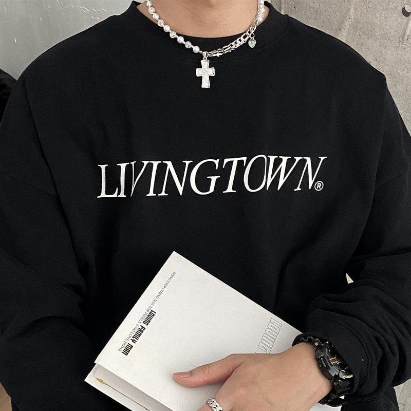 HALF PEARL HALF DOUBLE CHAIN CROSS NECKLACE Product Image