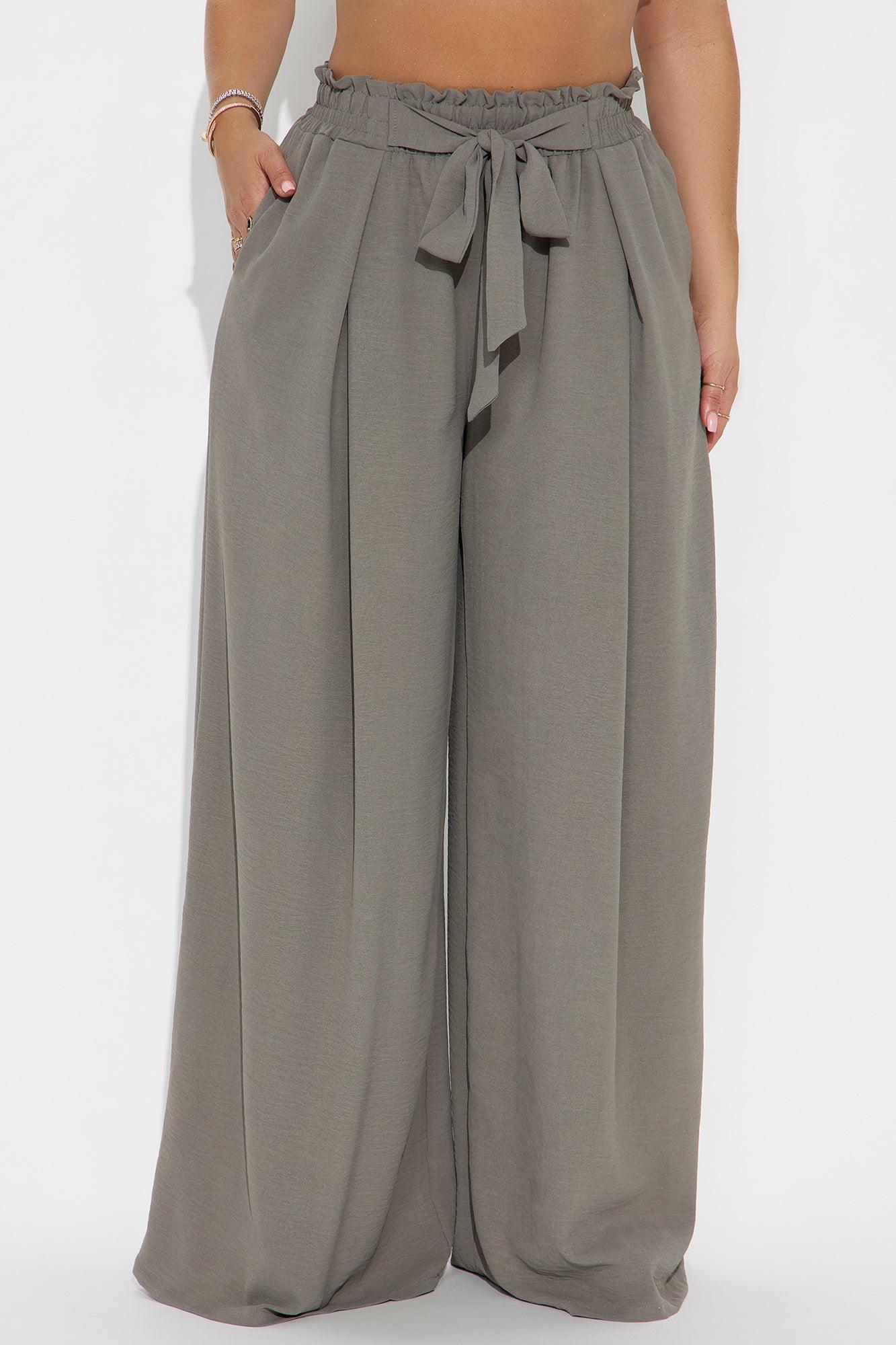 Mylene Tie Waist Pant - Charcoal Product Image