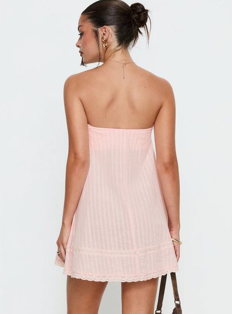 Gypsea Strapless Swing Mini Dress Light Pink Product Image