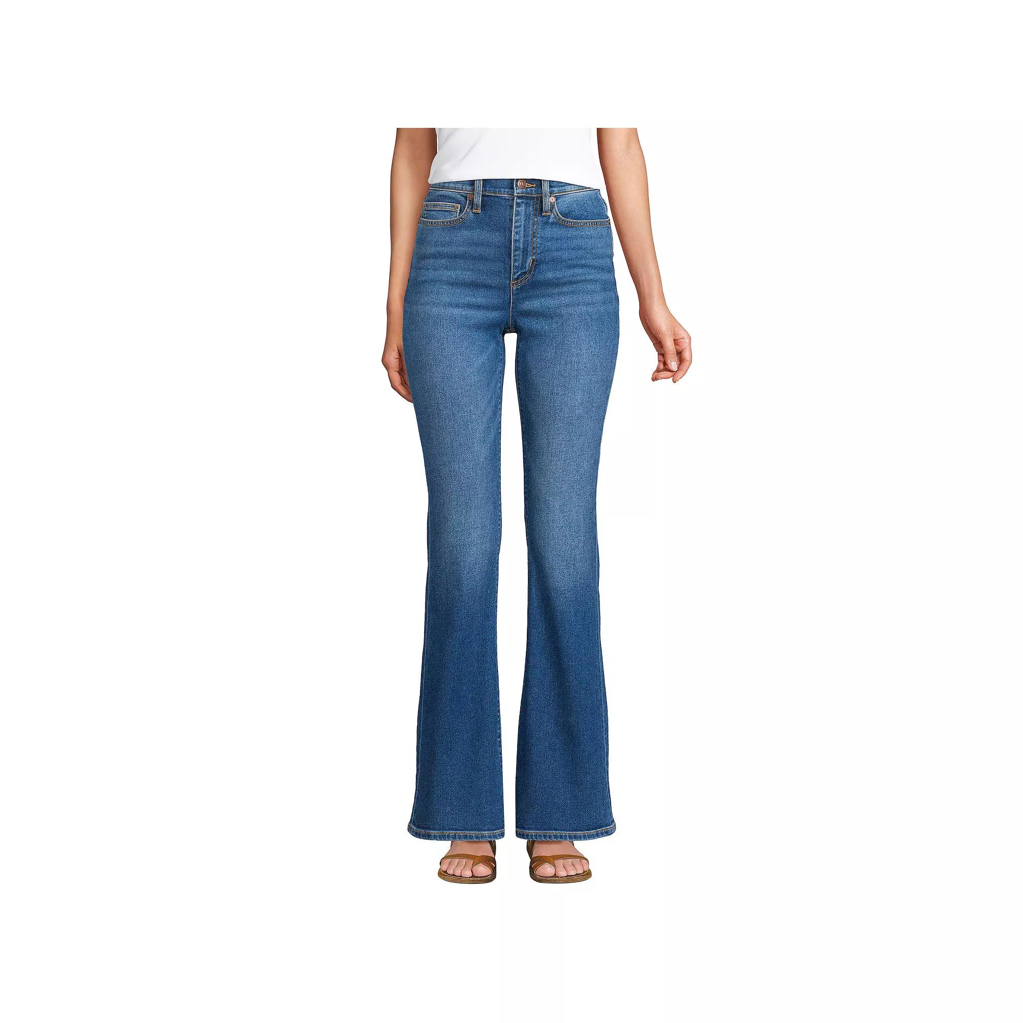 Women's Lands' End Recover Denim HR Skinny Flare Jeans,  Product Image