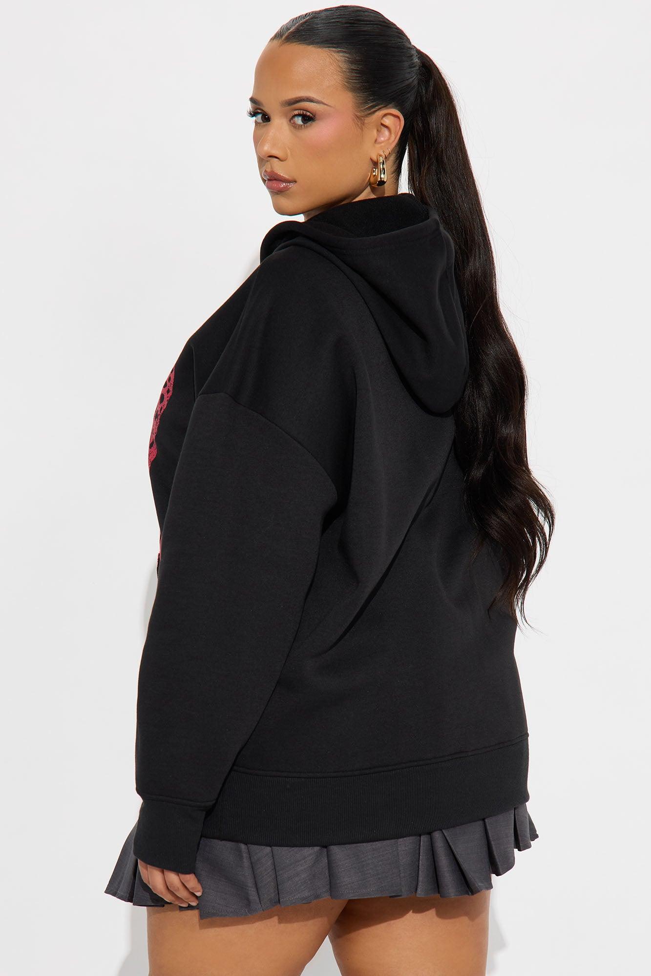 Bianca Ombre Butterfly Full Zip Hoodie - Black Female Product Image