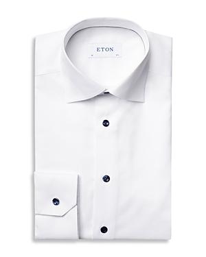 Mens Contemporary-Fit Twill Dress Shirt with Grey Details Product Image