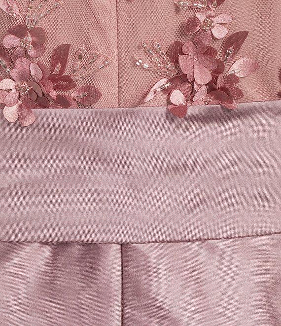 Pisarro Nights Beaded Boat Neck Short Sleeve Taffeta Skirt Ball Gown Product Image