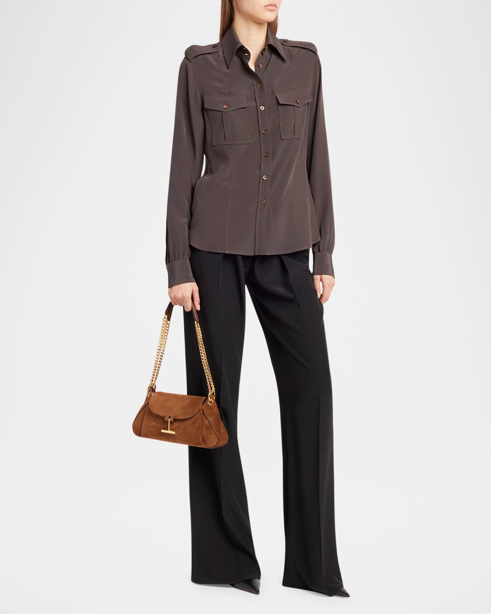 Tara Chain Shoulder Bag in Suede Product Image