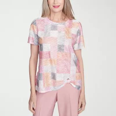 Alfred Dunner Estate Of Mind Womens Crew Neck Short Sleeve T-Shirt Product Image