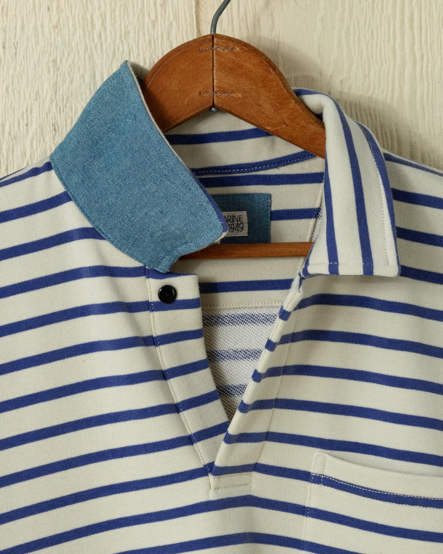 Acadia Polo in Sand/Chambray Loopback Terry Product Image