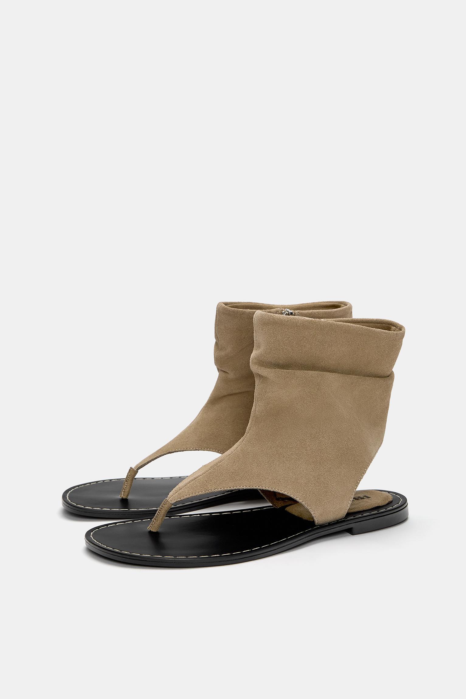 Leather high-top sandals Product Image