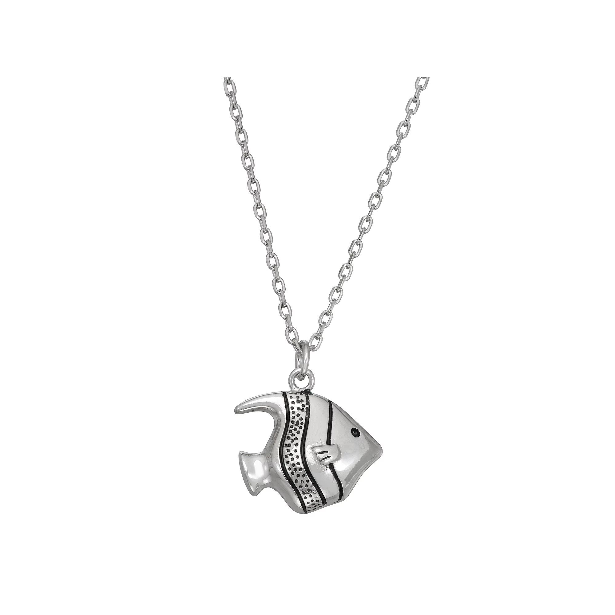 Sterling Silver Fish Necklace, Women's, Size: 16" Product Image