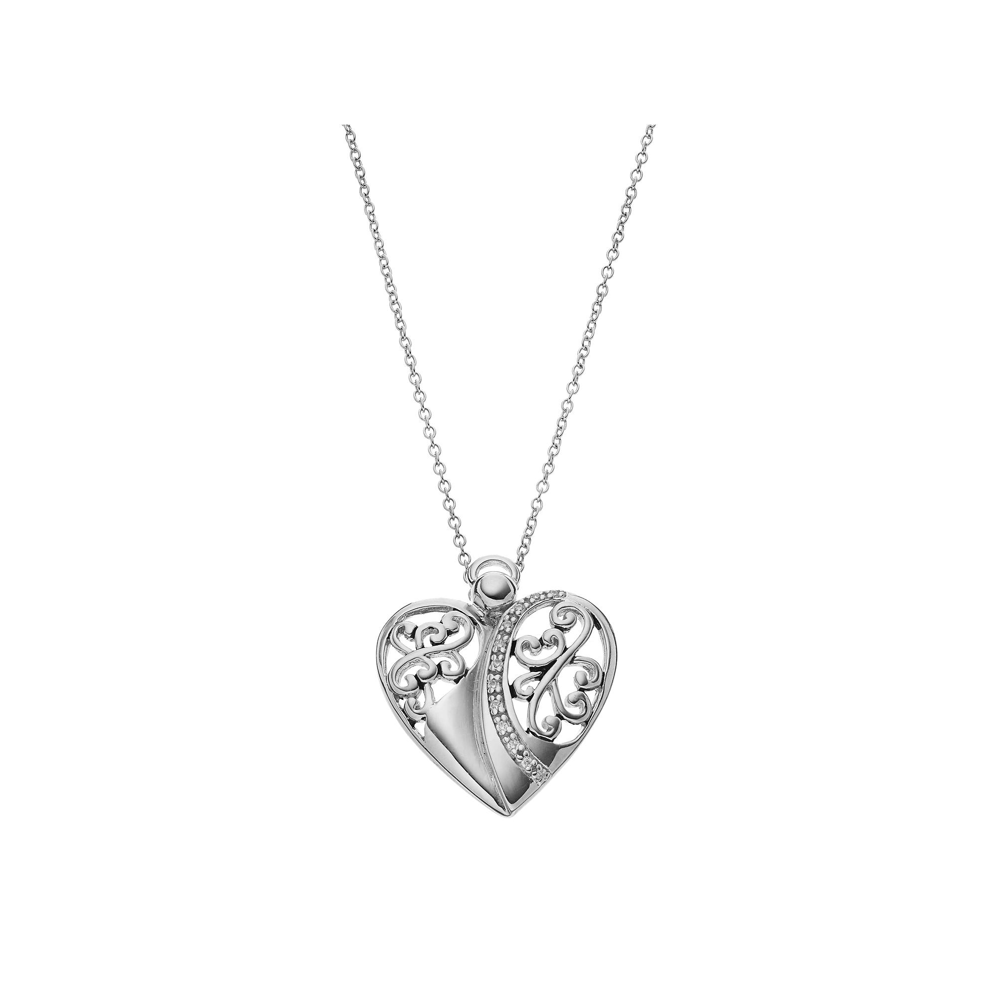 Sentimental Expressions Sterling Silver Cubic Zirconia Angel of Love Necklace, Women's, Size: 18", White Product Image