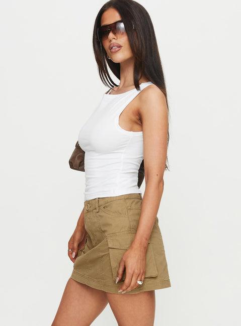 Lieutenant Cargo Mini Skirt Taupe Product Image